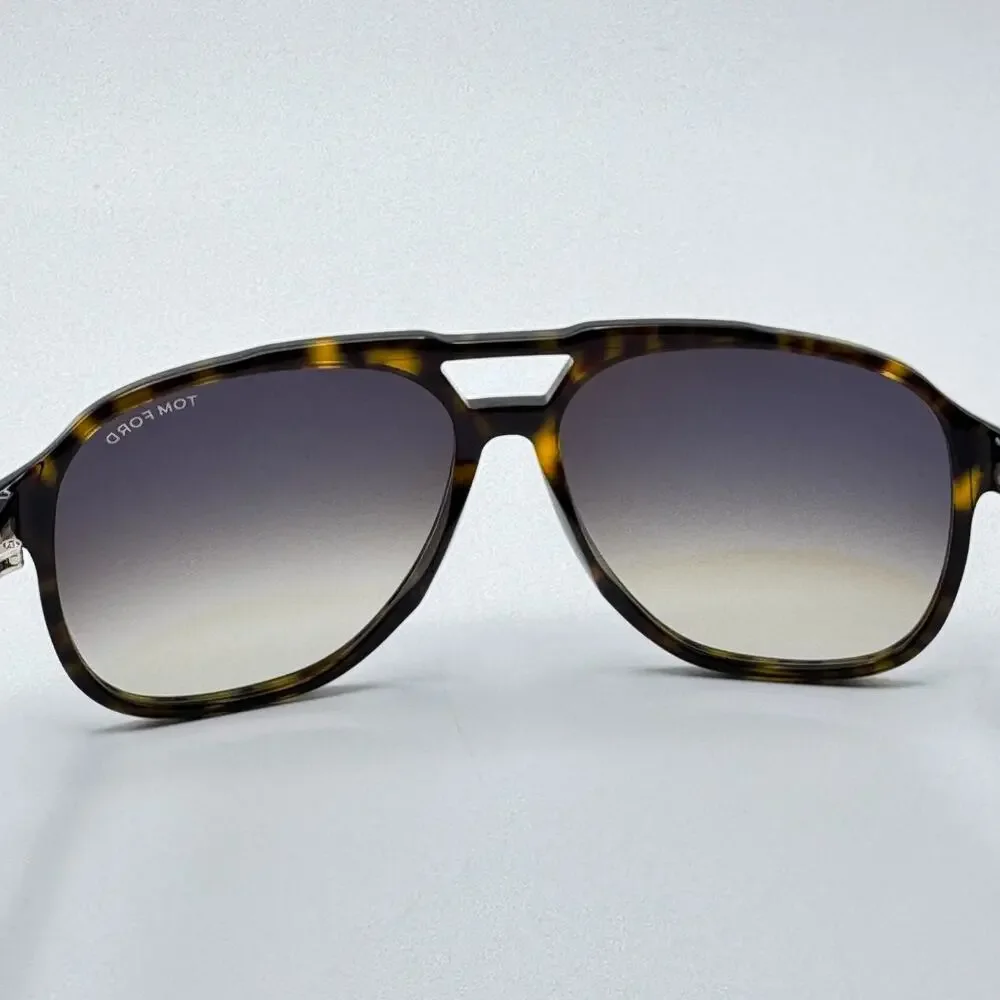 Tom Ford Sunglasses Raoul TF753 52K Havana Aviator Frame Gradient Lens 62-14-140